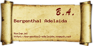 Bergenthal Adelaida névjegykártya